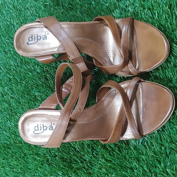 Brown leather strappy heels 7.5 - Picture 3 of 7